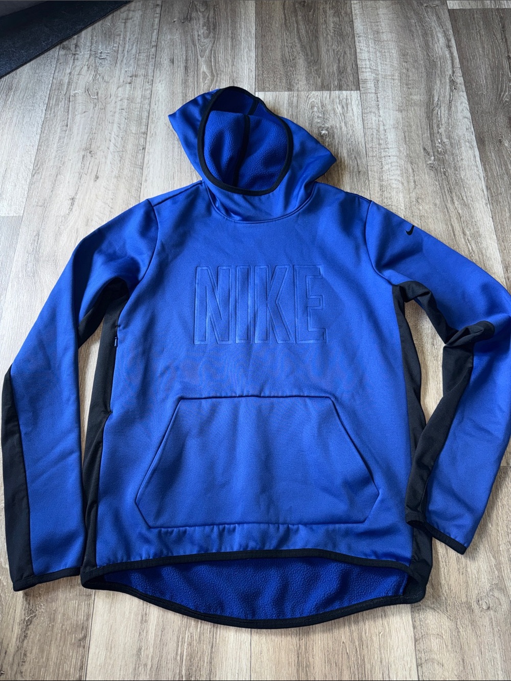 Nike Royal Blue and Black Hooded Pullover